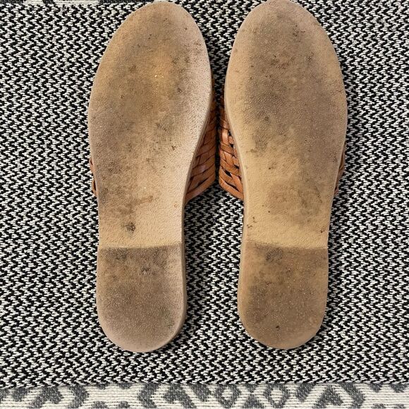 Espiritu Sol Slip On Hurache Natural Tan Leather Sandals Sz-10 - Picture 4 of 10
